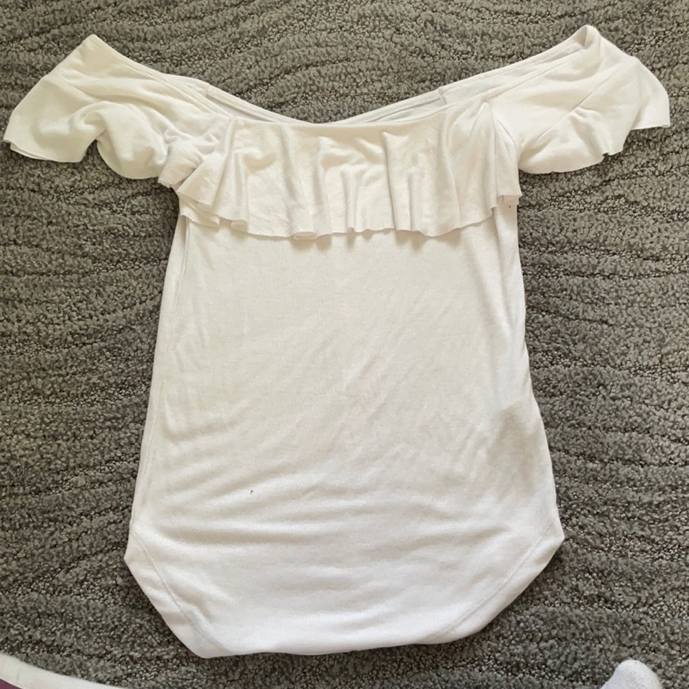 Free People Off the Shoulder White Top